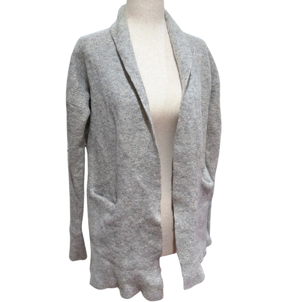 Banana Republic Women's Gray Open Front Sweater Size M Alpaca Merino Wool Blend‎